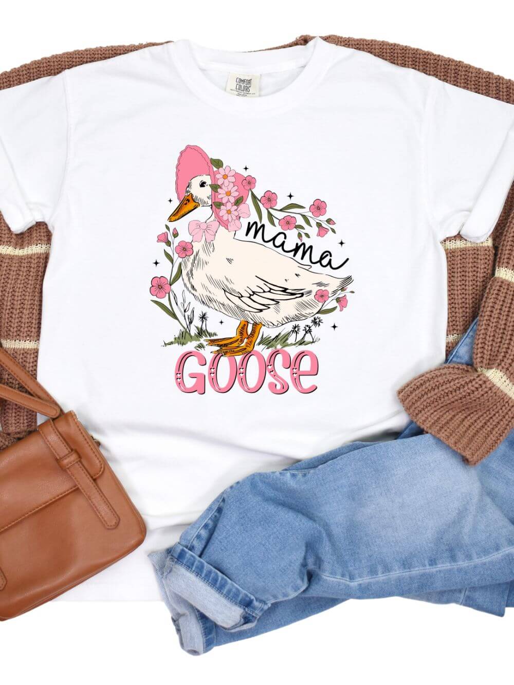 Mama Goose Comfort Colors Graphic Mom T-Shirt - Sydney So Sweet