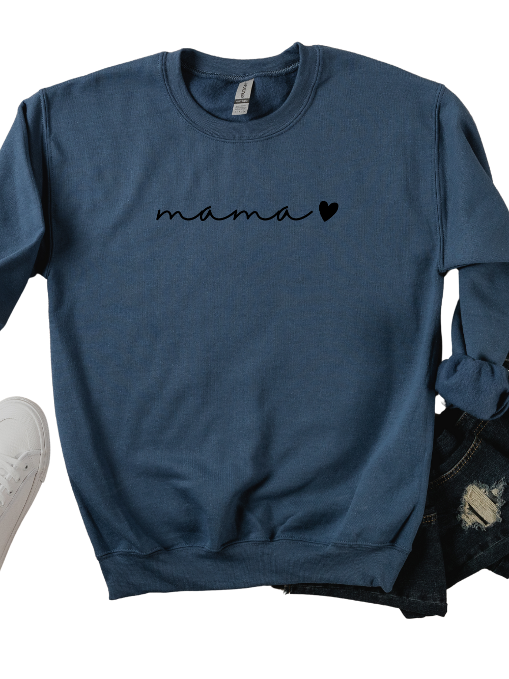 Mama Heart Embroidered Women's Crewneck Embroidered Sweatshirt - Sydney So Sweet