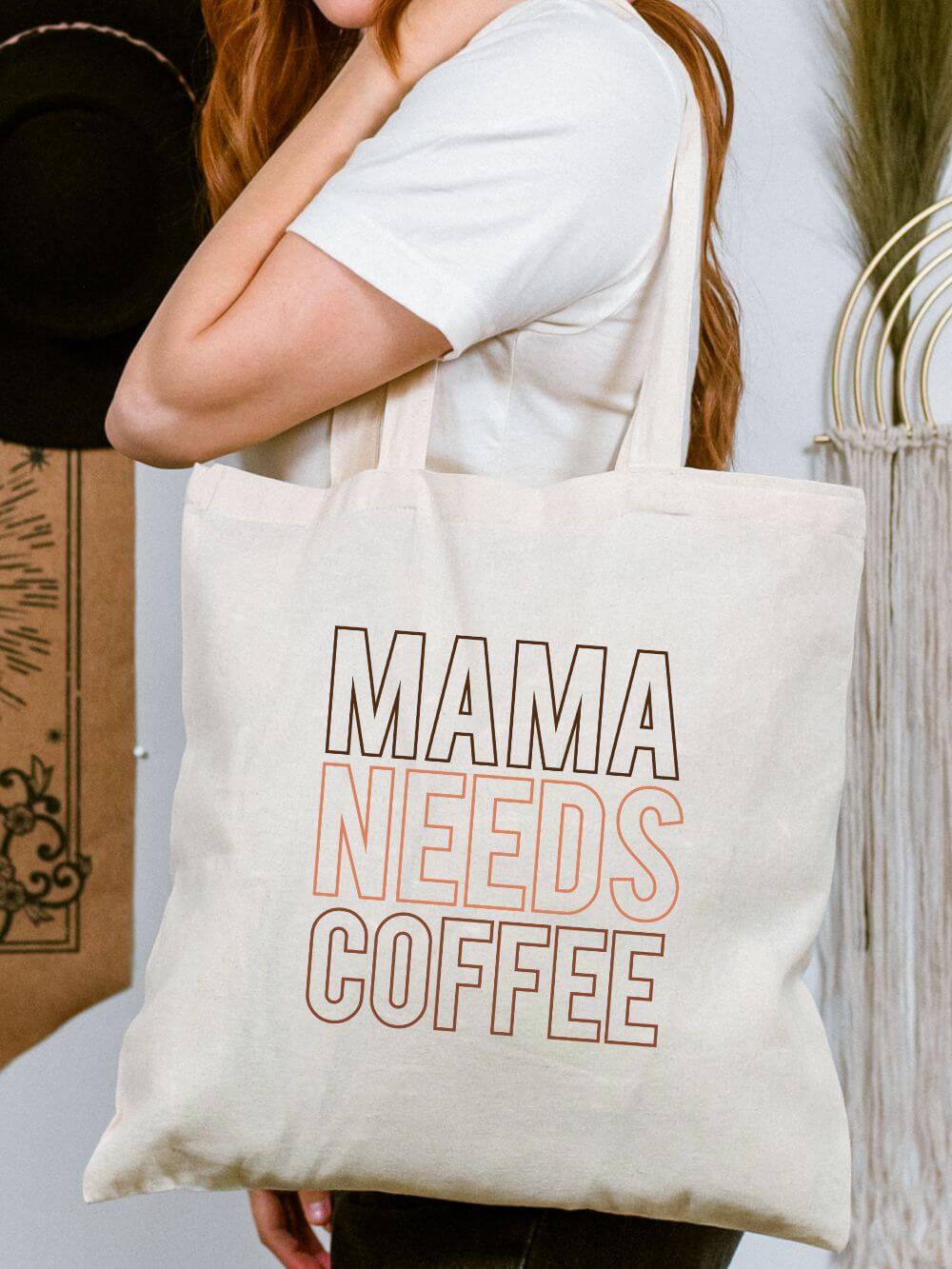 Mama Needs Coffee Cotton Canvas Tote Bag