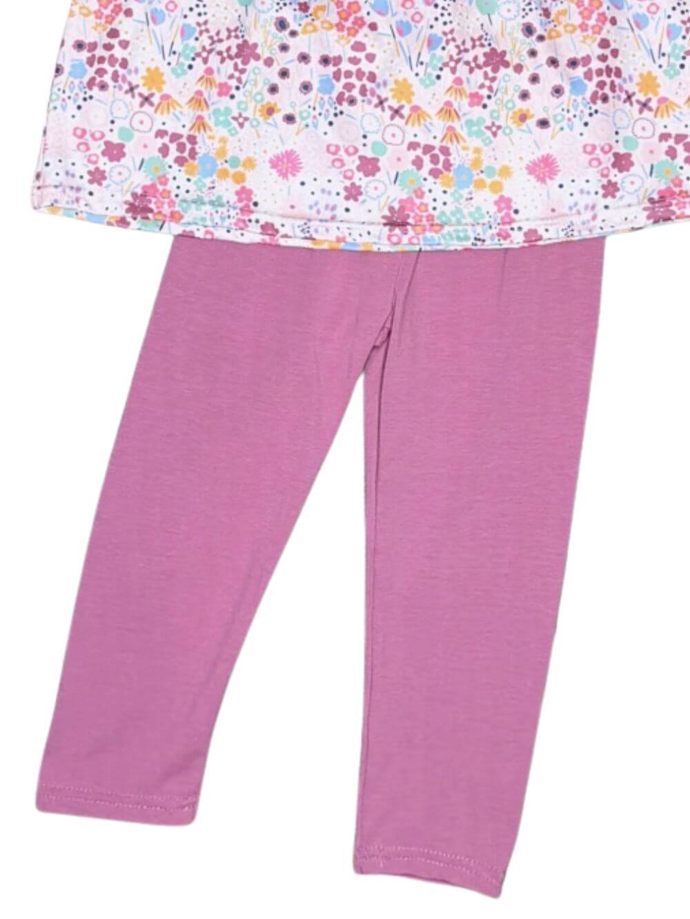 Mauve Meadow Florals Girls Leggings Outfit