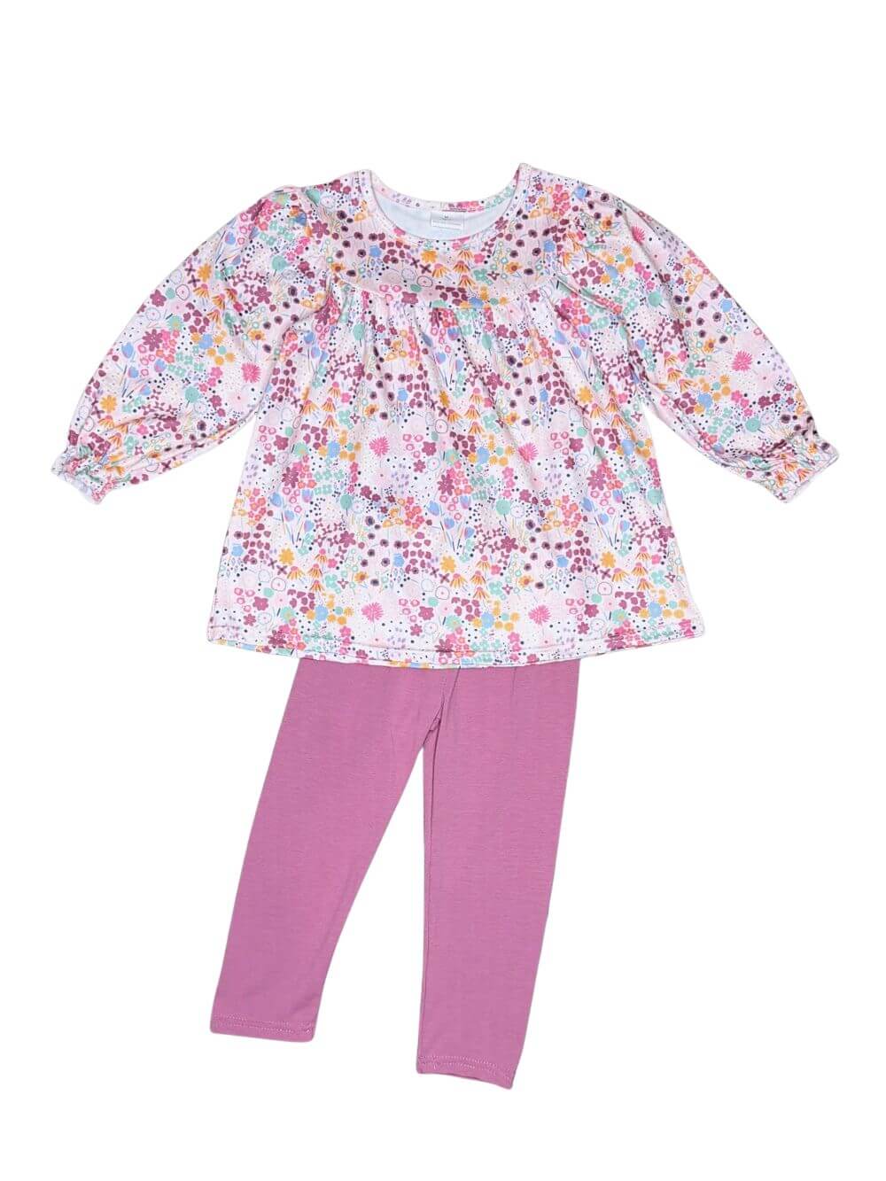Mauve Meadow Florals Girls Leggings Outfit