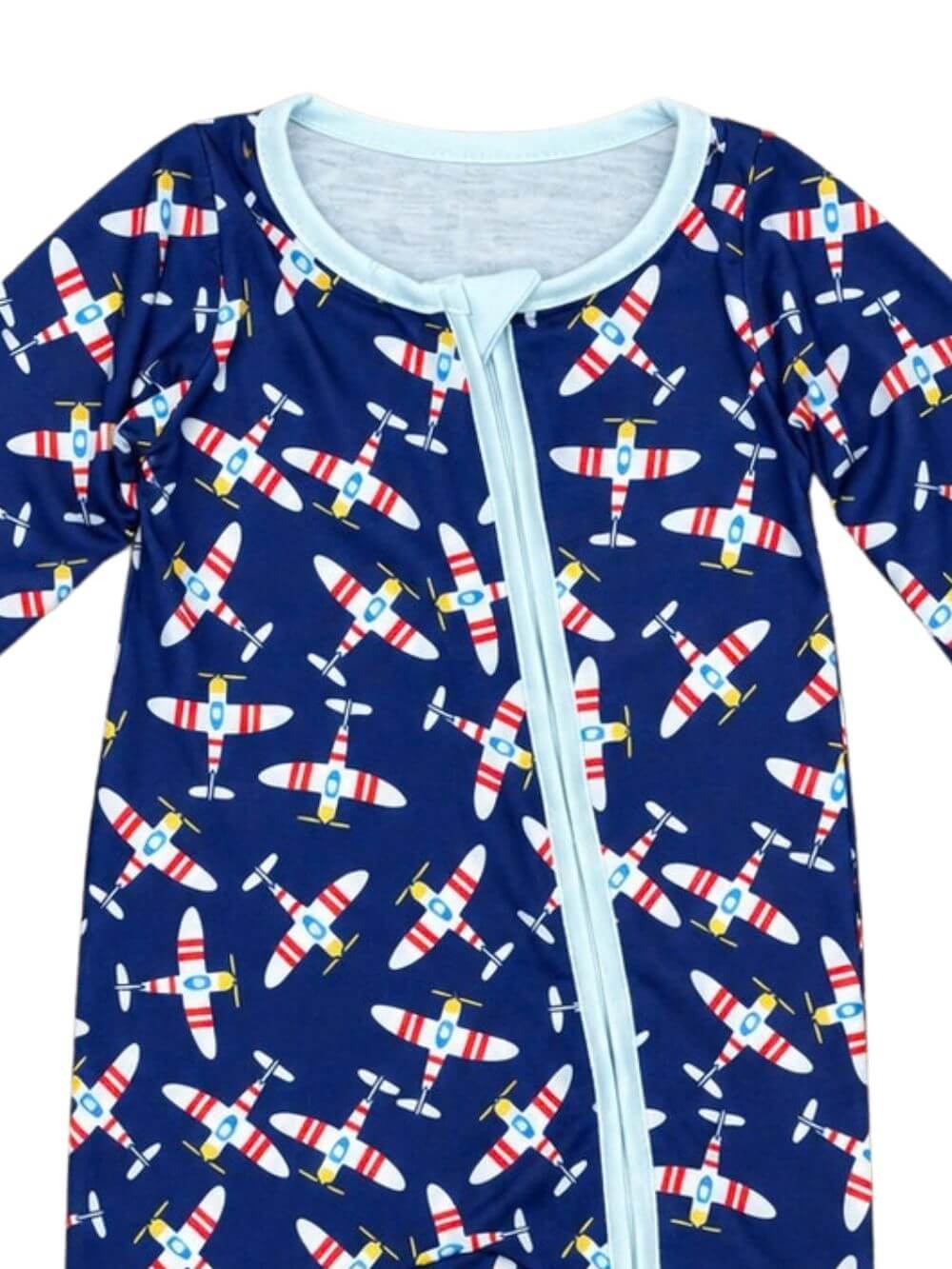 Merry Little Airplanes Boys Zip Up Baby Romper