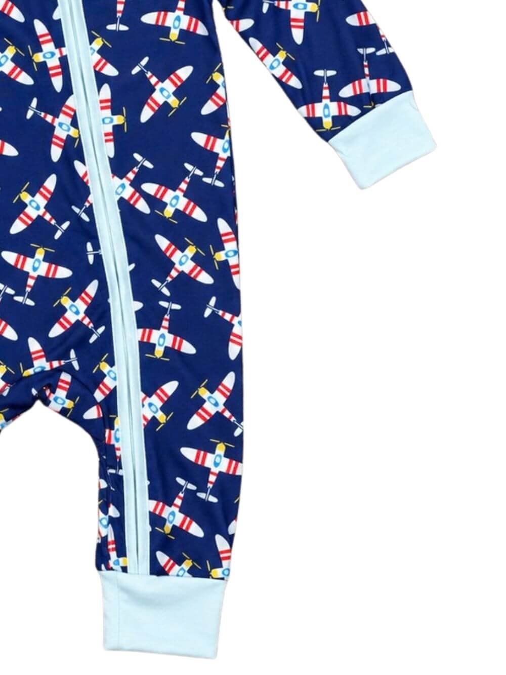 Merry Little Airplanes Boys Zip Up Baby Romper