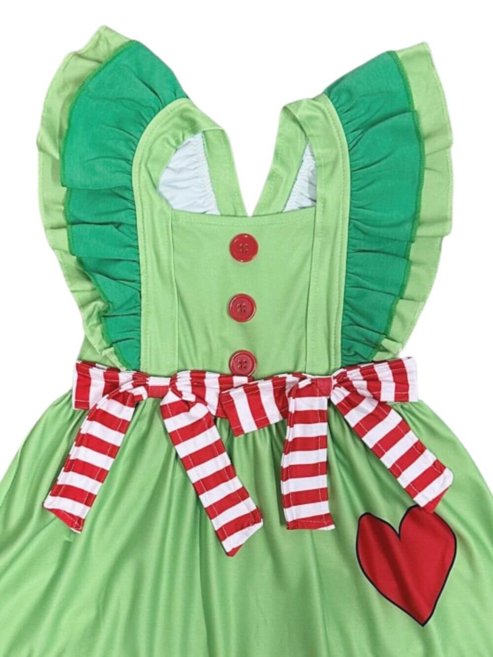 Merry Mischief Green & Red Heart & Bow Dress - Sydney So Sweet