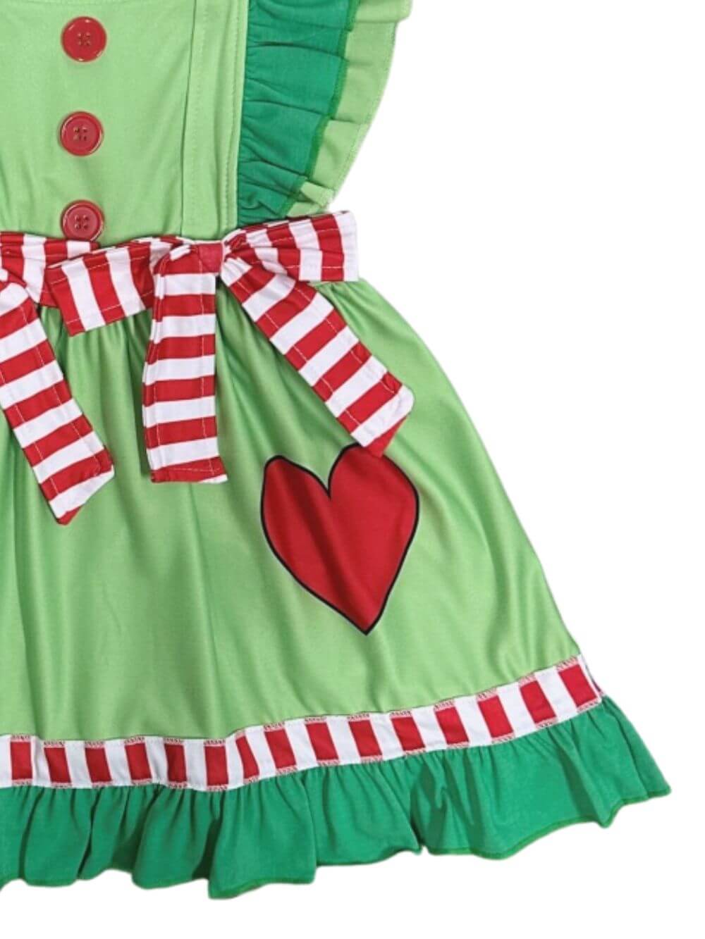 Merry Mischief Green & Red Heart & Bow Dress - Sydney So Sweet
