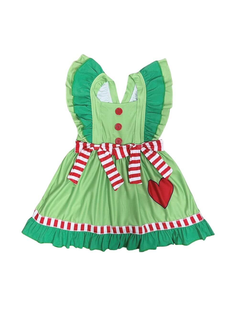 Merry Mischief Green & Red Heart & Bow Dress - Sydney So Sweet