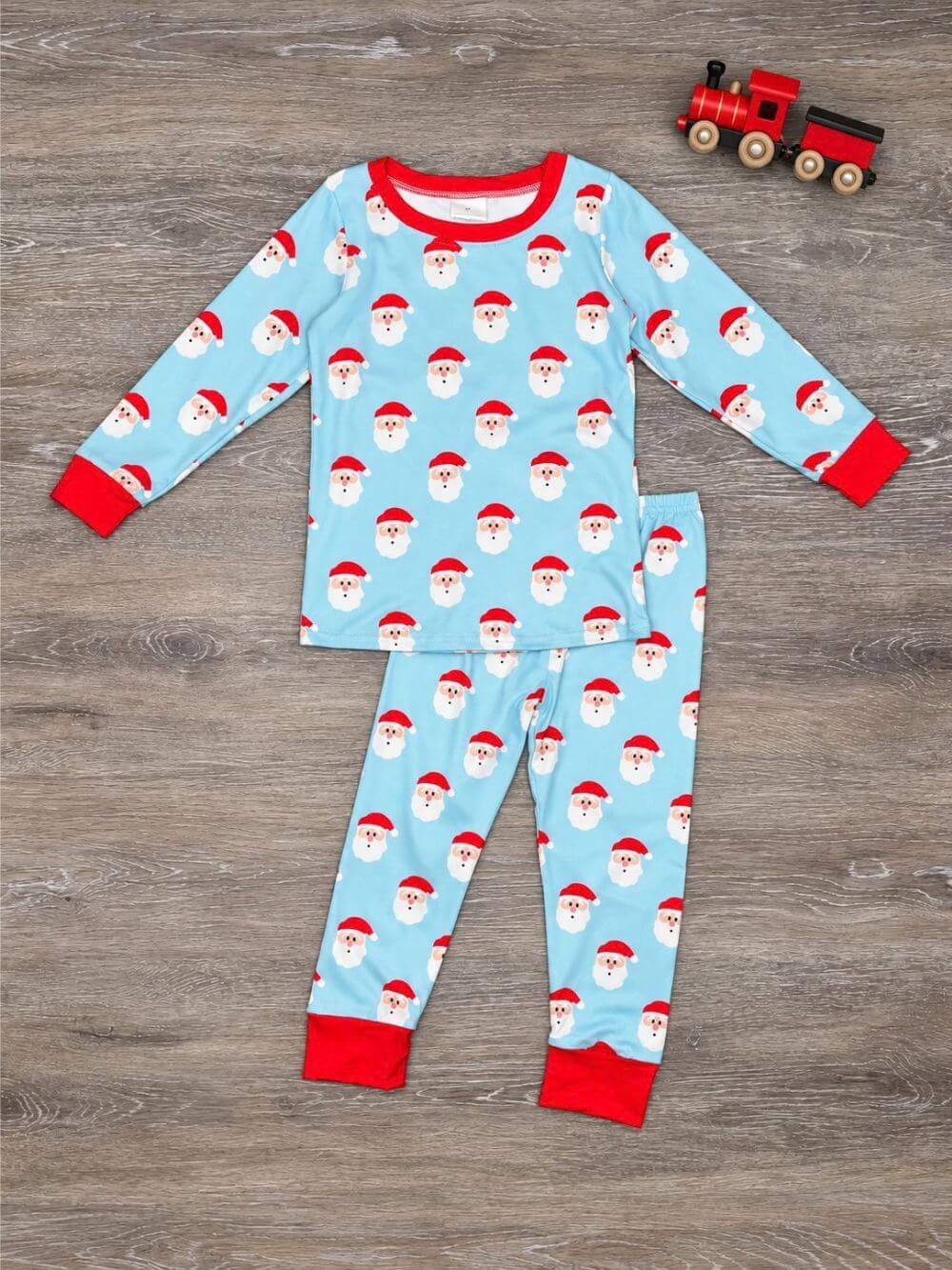 Merry Santa Blue Boys Christmas Lounge Set