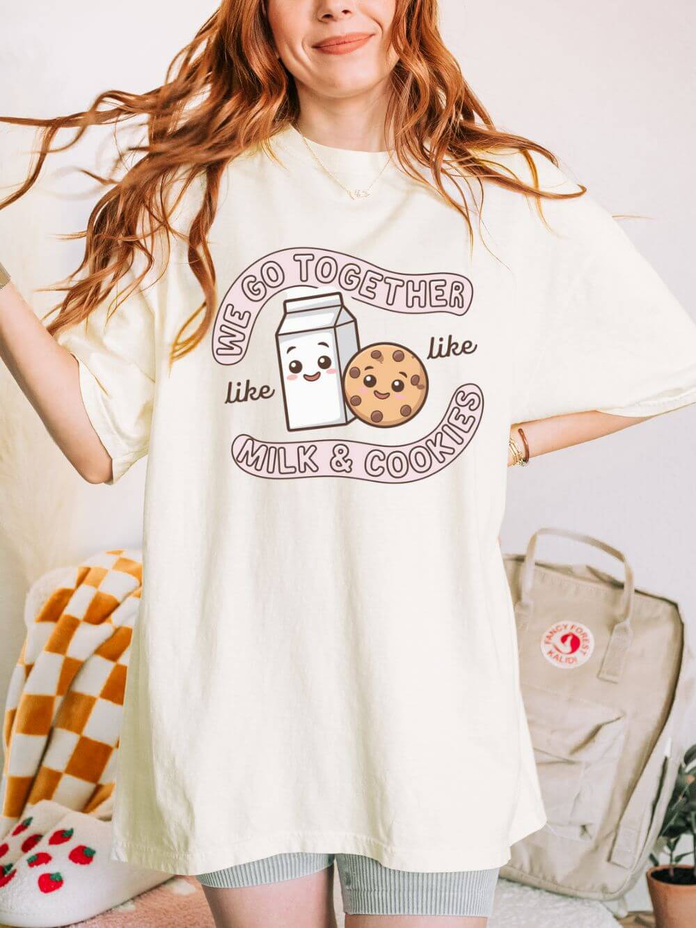 We Go Together Like Milk & Cookies Graphic T-Shirt Unisex Short Sleeve Tee - Sydney So Sweet