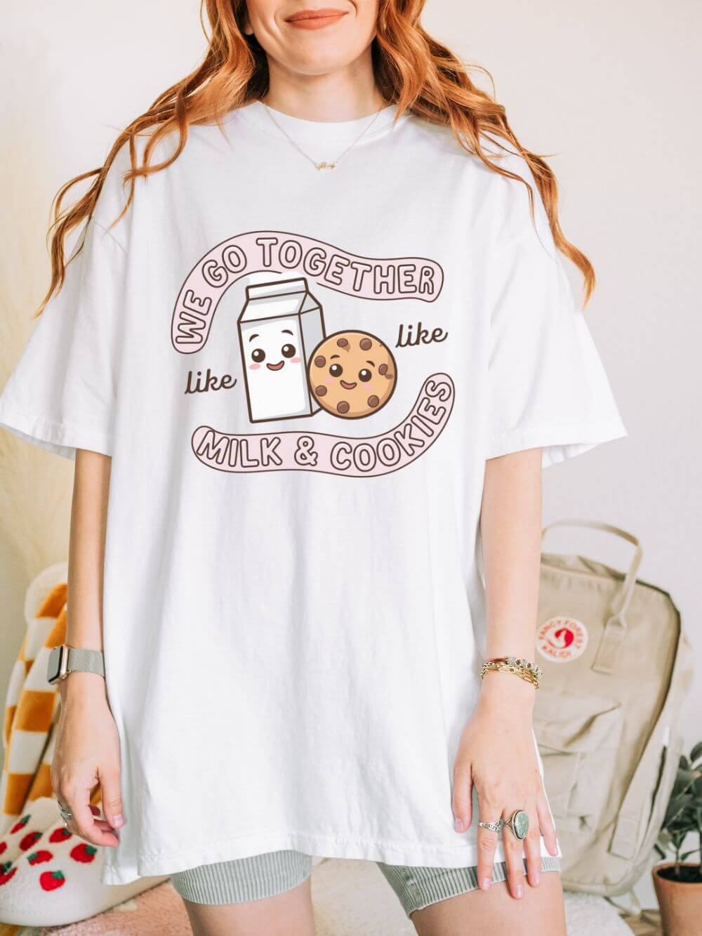 We Go Together Like Milk & Cookies Graphic T-Shirt Unisex Short Sleeve Tee - Sydney So Sweet