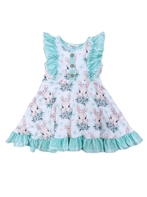 Mint Ruffle Bunnies Girls Easter Dress - Sydney So Sweet