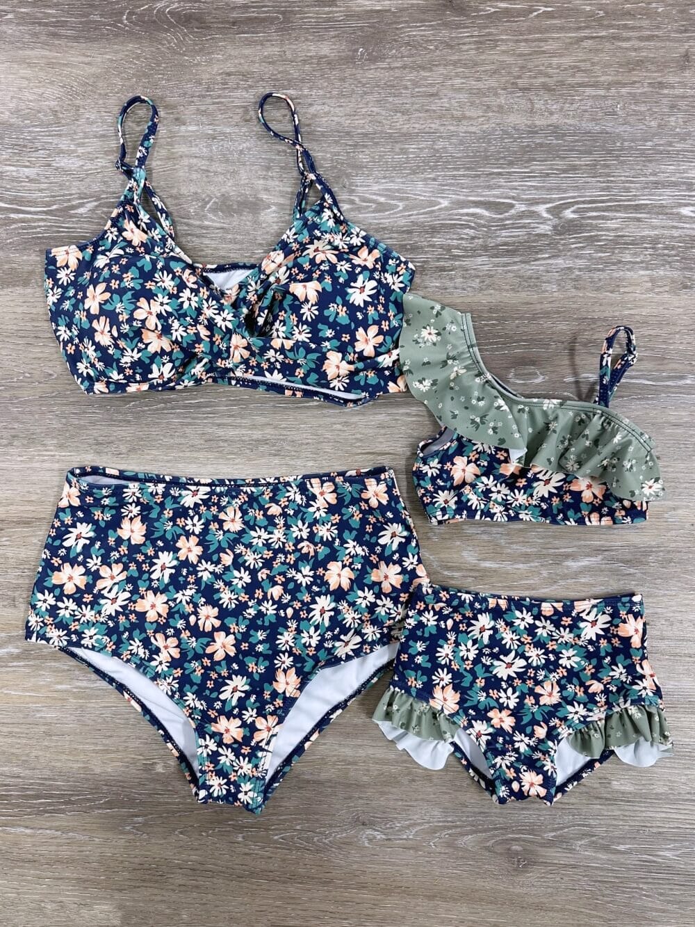 Mom &amp; Me - Navy Petite Floral 2 Piece Swimsuit - Sydney So Sweet