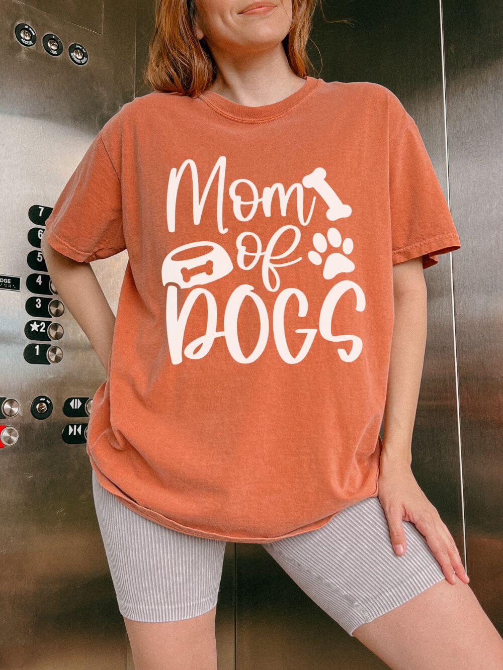 Mom of Dogs Bowl & Bone T-Shirt Cute Dog Mom Graphic Tee