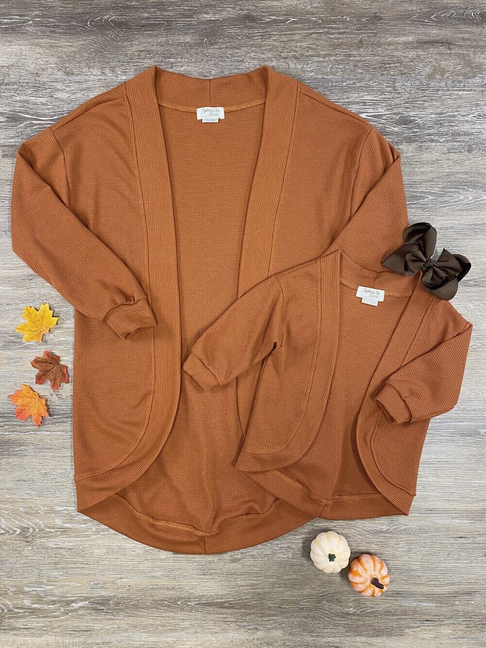 Mom and Me - Rust Orange Cardigan Sweater - Sydney So Sweet