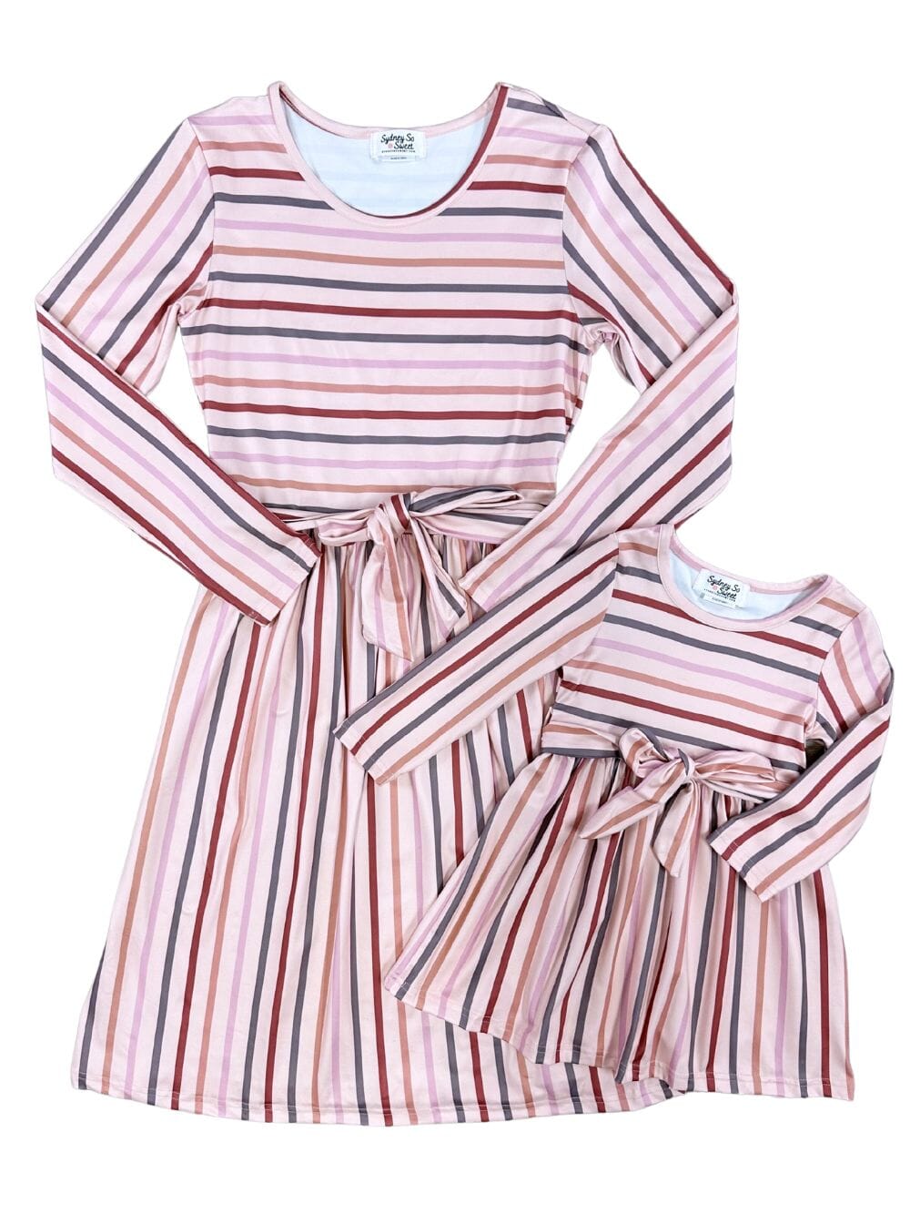 Mommy & Me - Striped Tie Waist Midi Dress - Sydney So Sweet