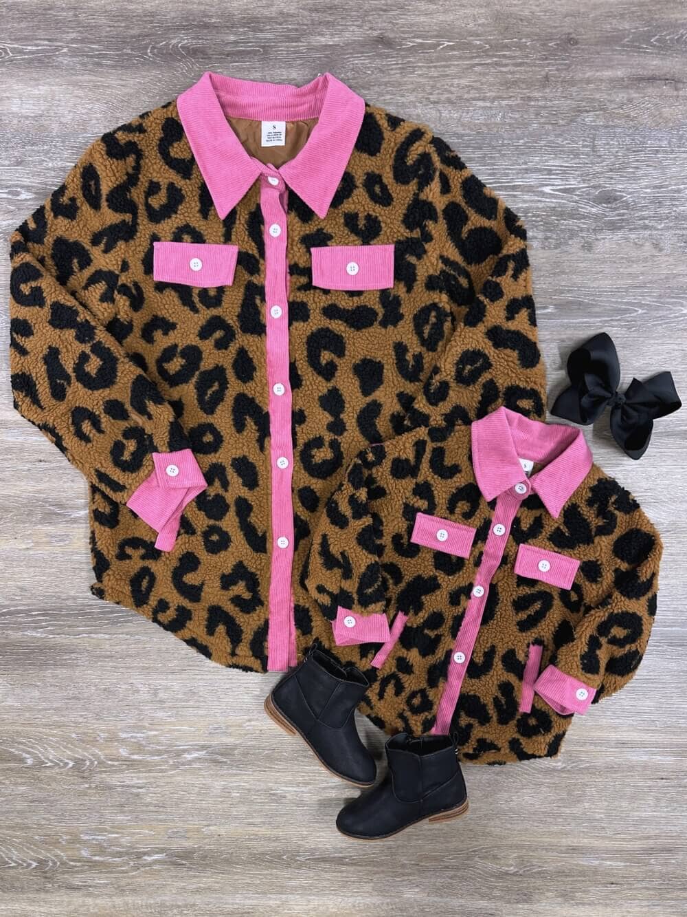 Mommy &amp; Me Cheetah Hot Pink Button Down Shacket - Sydney So Sweet