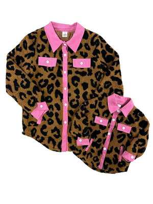 Mommy & Me Cheetah Hot Pink Button Down Shacket - Sydney So Sweet