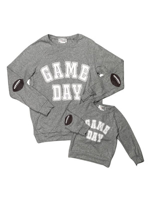 Mommy and Me - Game Day Football Patch Matching Pullover - Sydney So Sweet
