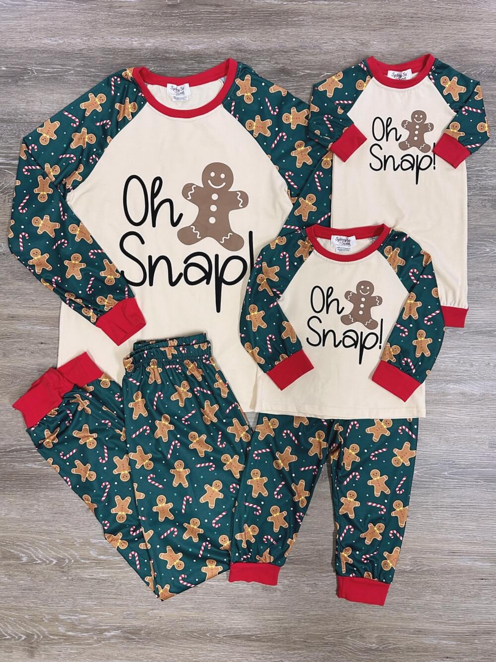 Mommy and Me - Oh Snap Gingerbread Matching Christmas Pajamas - Sydney So Sweet