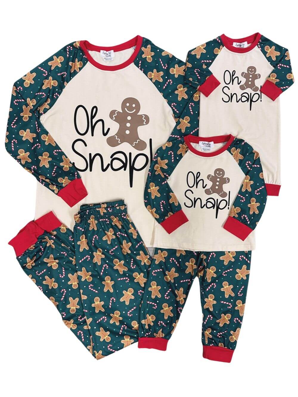 Mommy and Me - Oh Snap Gingerbread Matching Christmas Pajamas - Sydney So Sweet