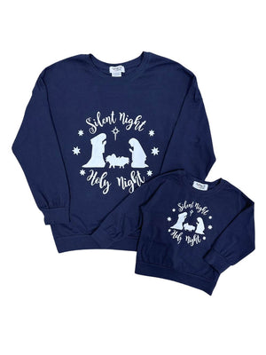 Mommy and Me - Silent Night Holy Night Pullover Top - Sydney So Sweet