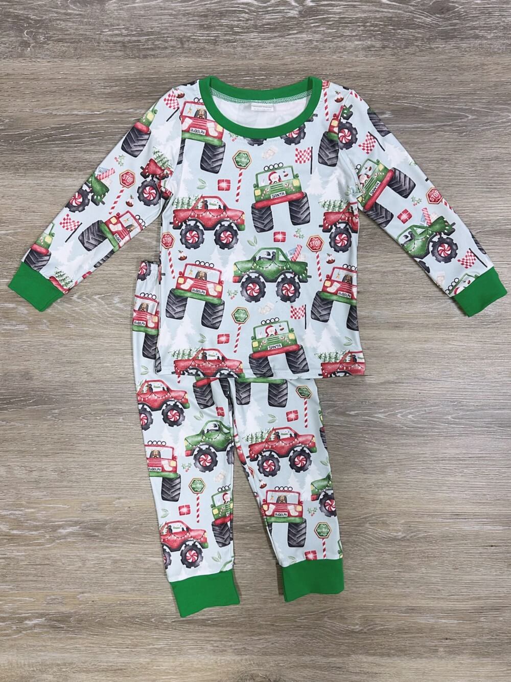 Monster Jam Trucks Christmas Pajamas - Sydney So Sweet
