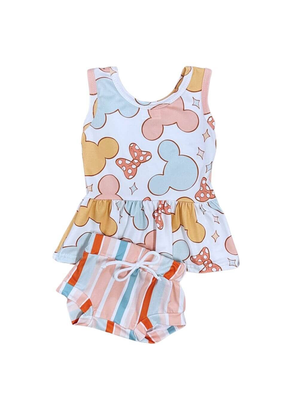 Mouse Days Retro Stripe Baby Tunic & Bummies Set - Sydney So Sweet