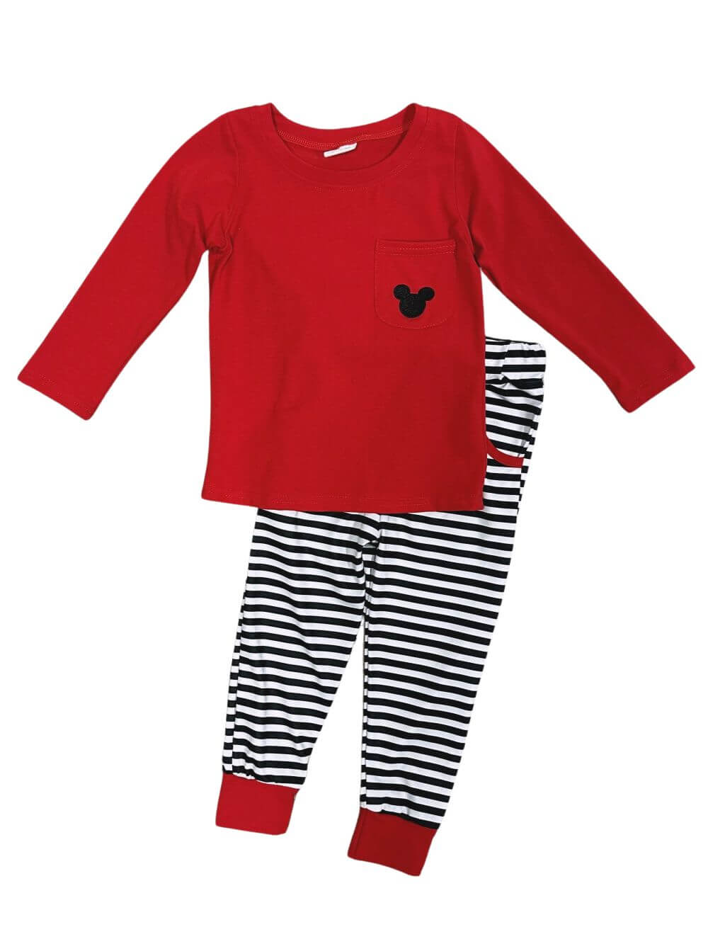 Mouse Love Red and Black Boys Long Sleeve Jogger Outfit - Sydney So Sweet