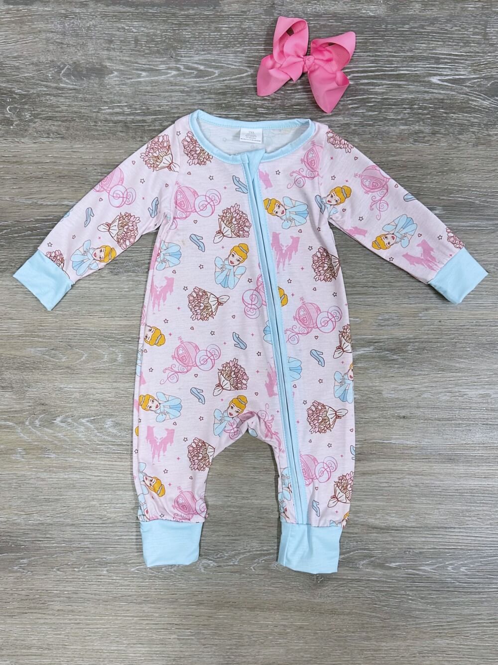 My Favorite Princess Pink &amp; Blue Baby Zip Up Sleeper - Sydney So Sweet