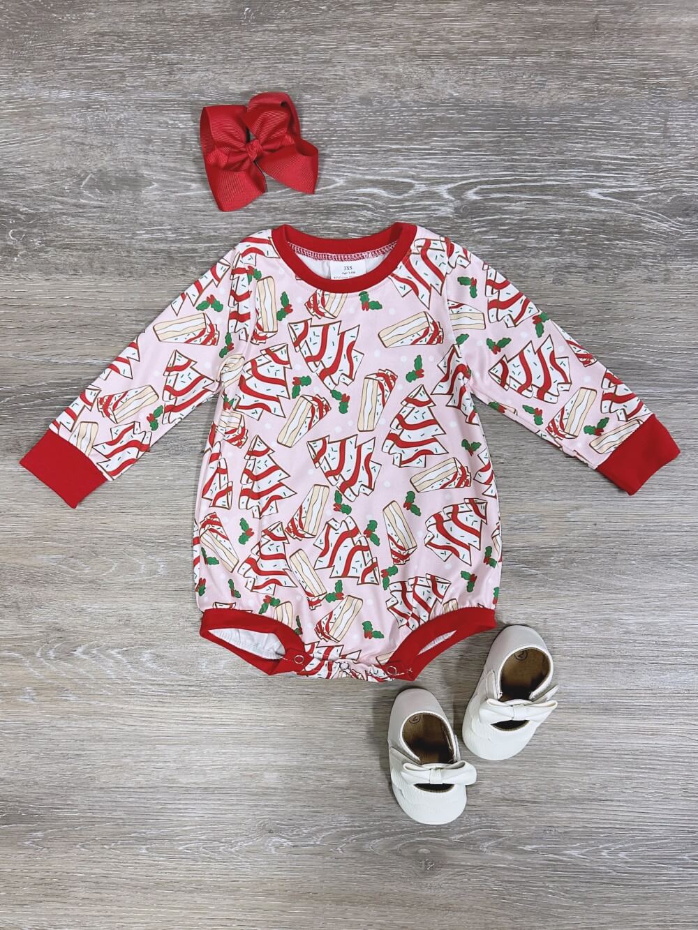 My Kind of Christmas Tree Cake Baby Romper - Sydney So Sweet