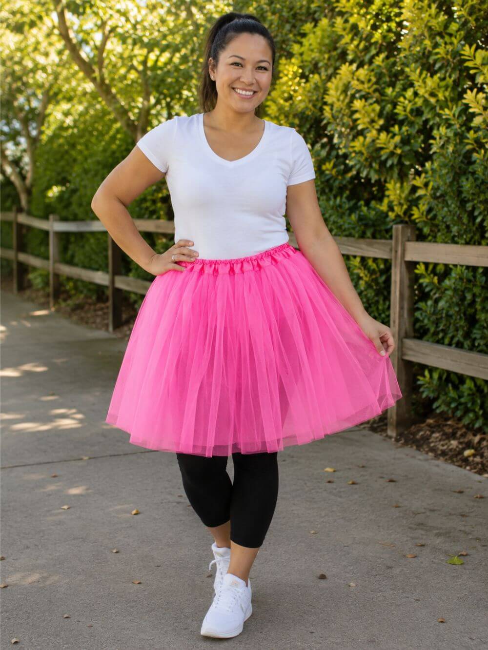 Neon Pink Tutu Skirt for Women – 3-Layer Tulle Ballet Skirt for Costume, Dress-Up, Dance, & Cosplay