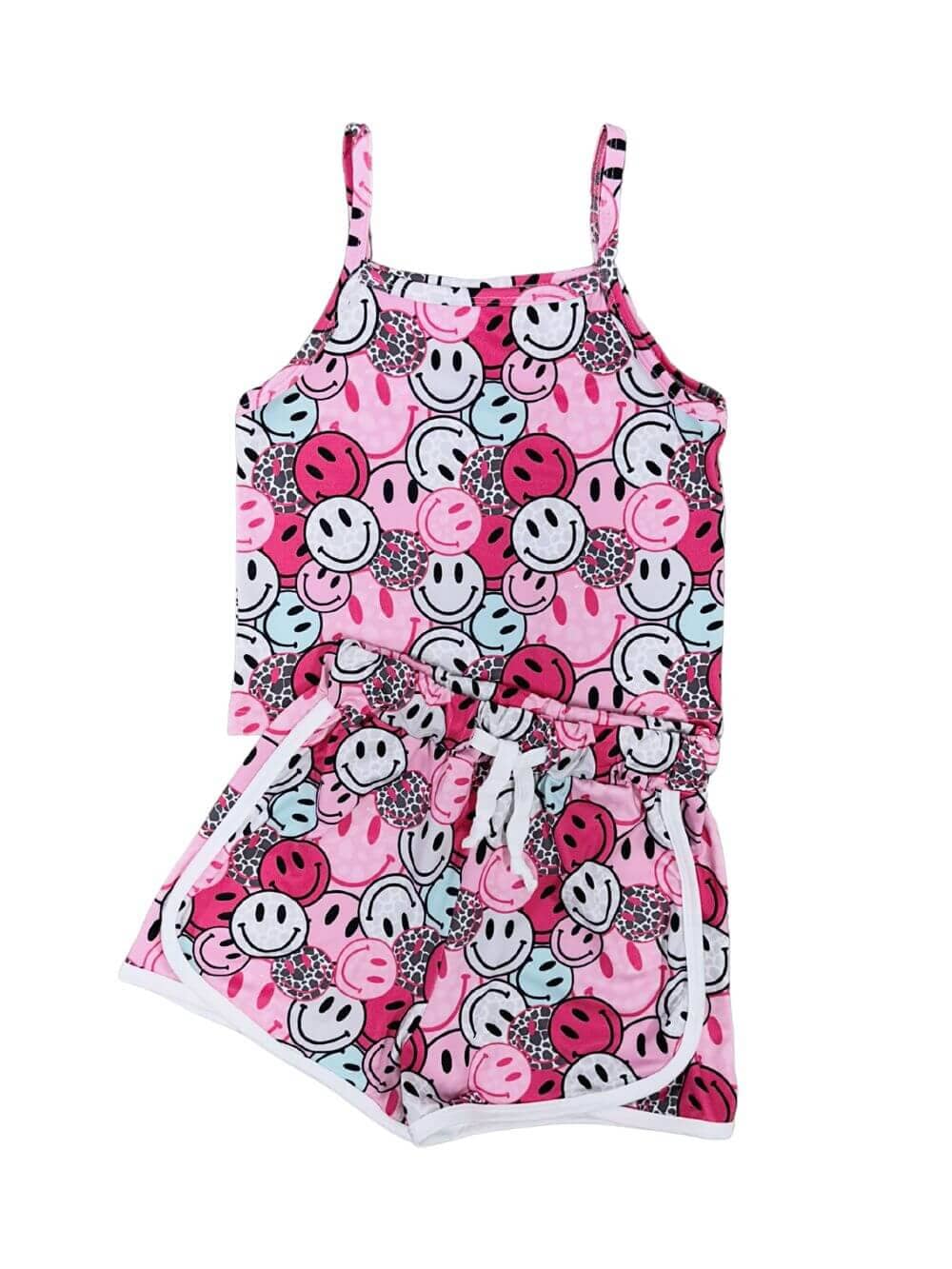 Never Stop Smiling Girls Pink Matching Shorts Set - Sydney So Sweet