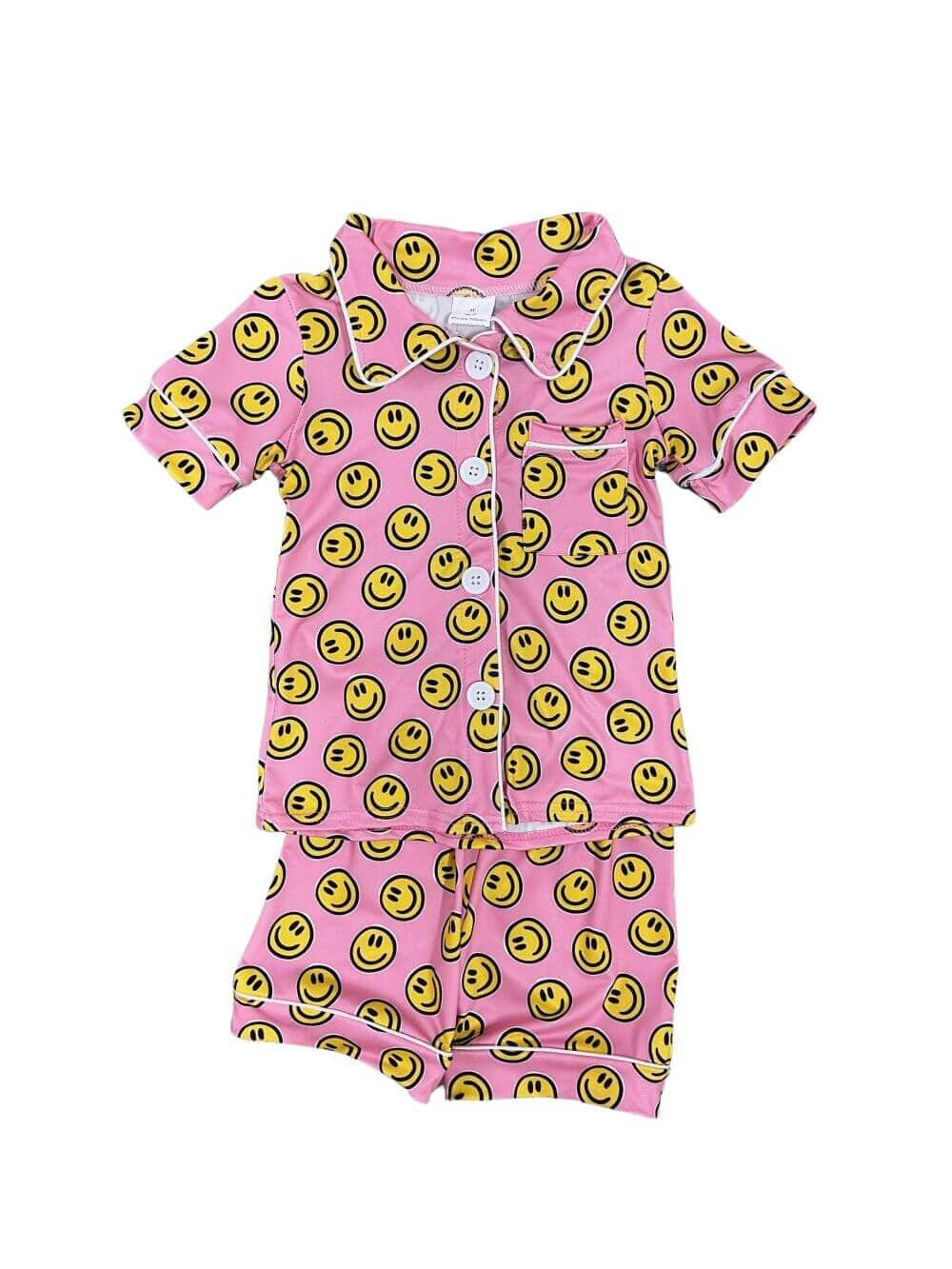 Never Stop Smiling Girls Short Sleeve Pajama Set - Sydney So Sweet