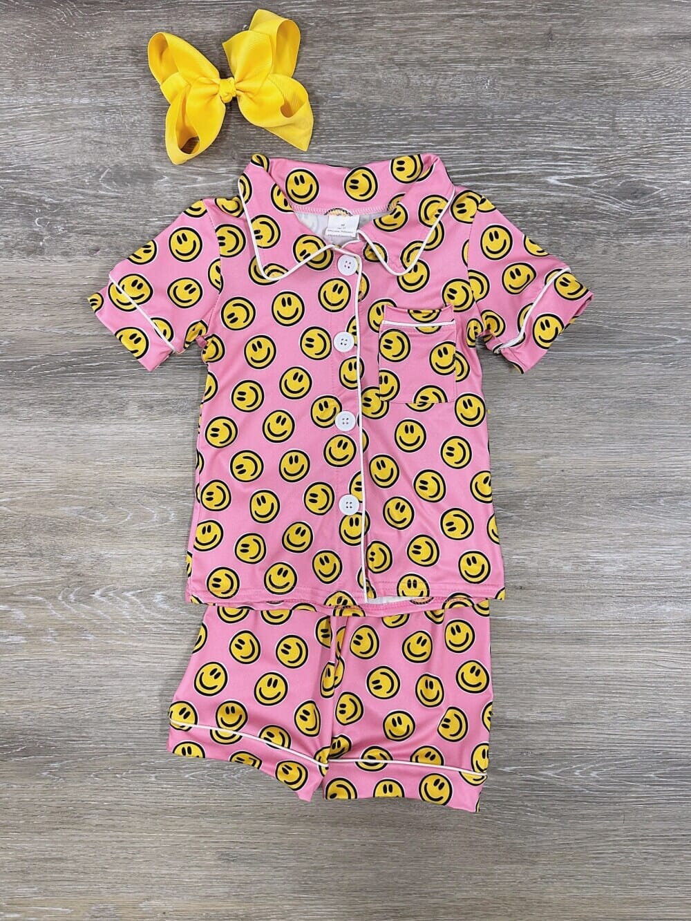 Never Stop Smiling Girls Short Sleeve Pajama Set - Sydney So Sweet