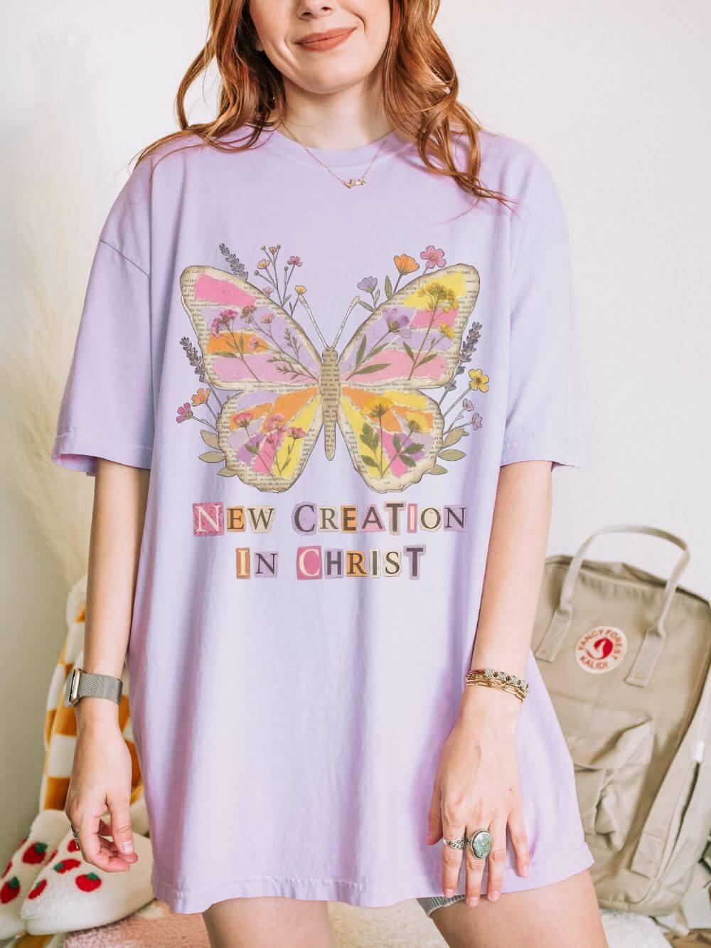 New Creation in Christ Butterfly Graphic T-Shirt Christian Inspirational Tee