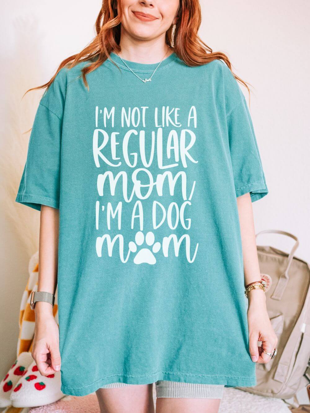 Not a Regular Mom I'm a Dog Mom T-Shirt Cute Graphic Tee