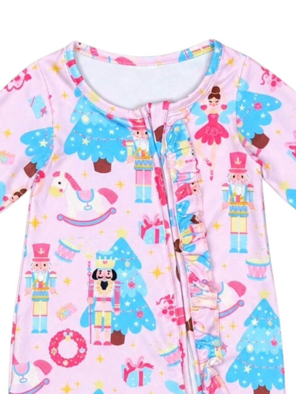 Nutcracker Dreams Ruffle Zip Up Baby Romper