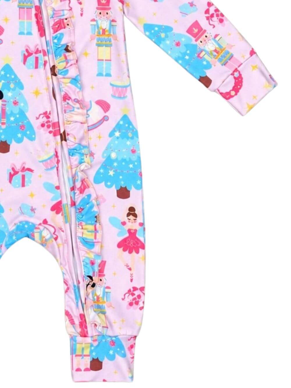 Nutcracker Dreams Ruffle Zip Up Baby Romper