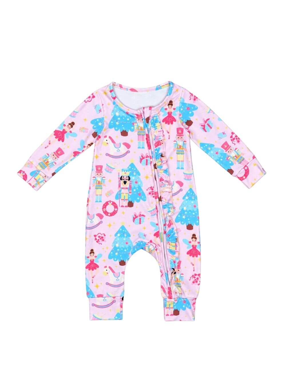 Nutcracker Dreams Ruffle Zip Up Baby Romper