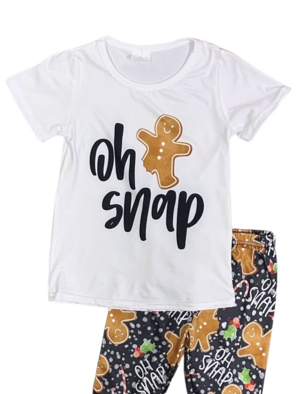 Oh Snap Gingerbread Girls Christmas Bell Bottom Outfit - Sydney So Sweet