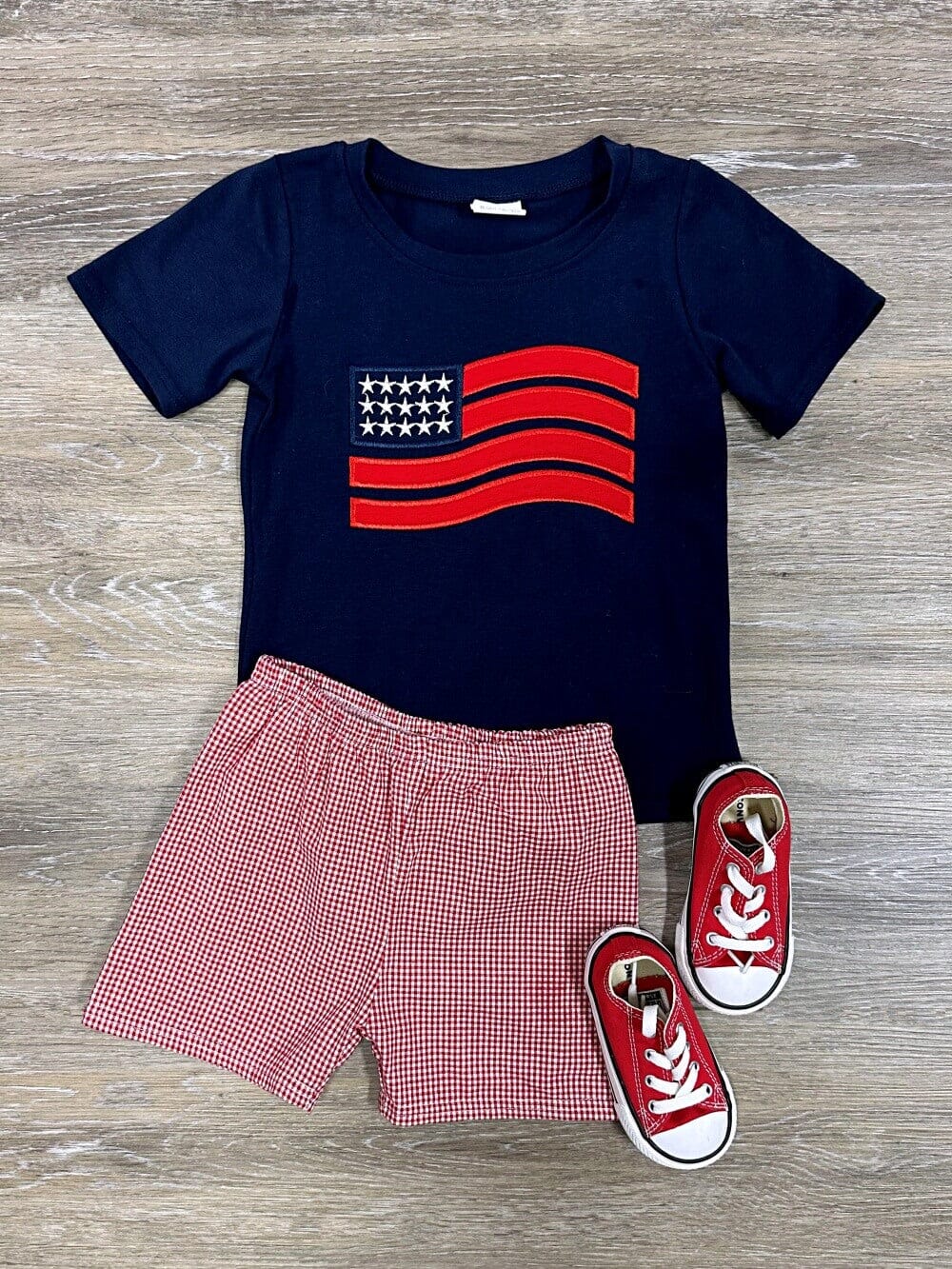 Old Glory Boys Navy &amp; Red Patriotic Shorts Outfit - Sydney So Sweet