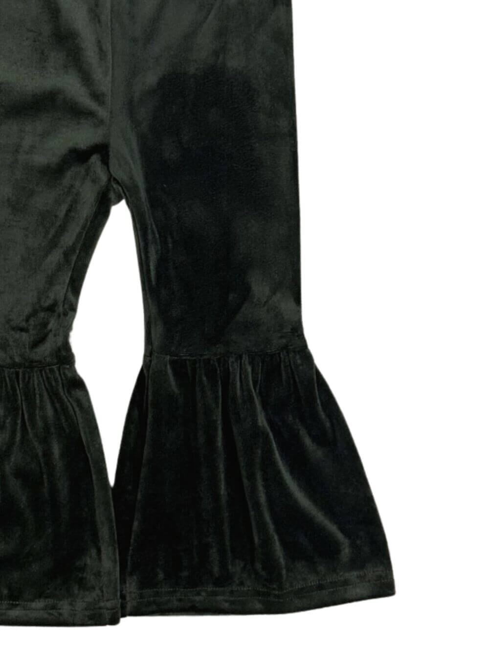Olive Green Girls Velvet Bell Bottoms - Sydney So Sweet