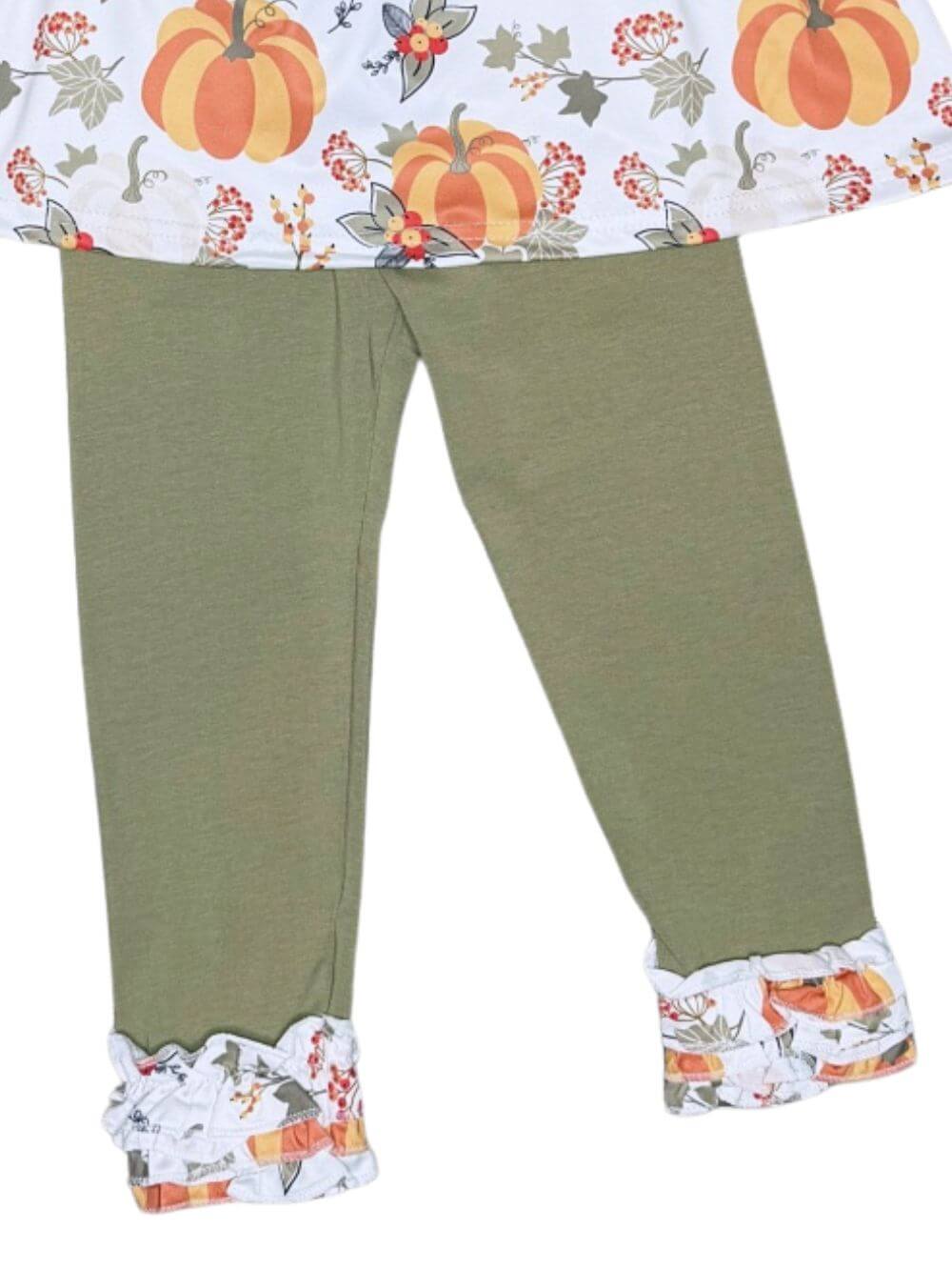 Olive Harvest Pumpkin Girls Leggings Outfit
