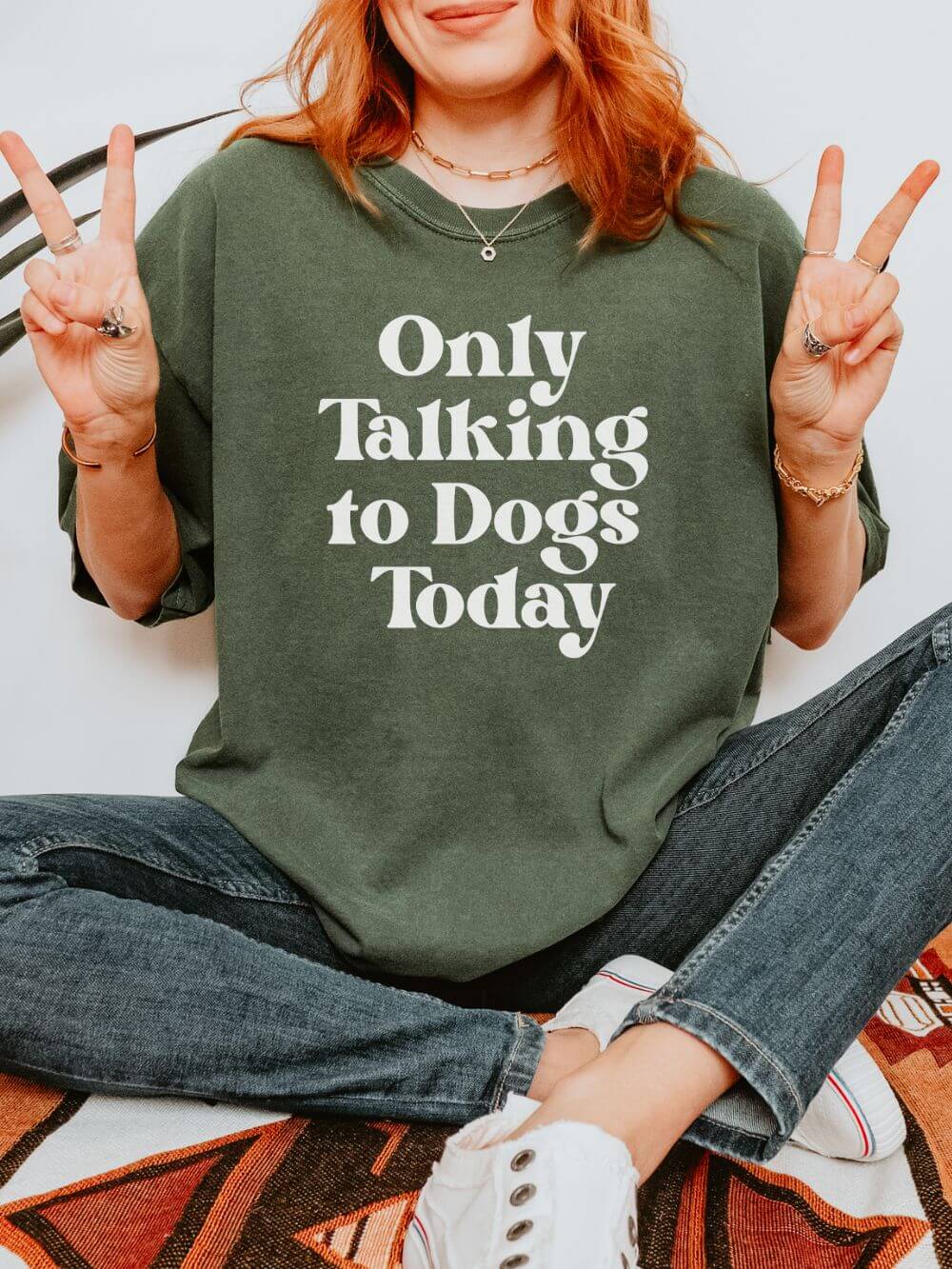 Only Talking to Dogs Today Unisex Tee Comfort Colors Dog Lover Short Sleeve Graphic T-Shirt - Sydney So Sweet