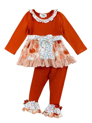 Orange You Glad It's Fall Girls Tunic Top Outfit - Sydney So Sweet
