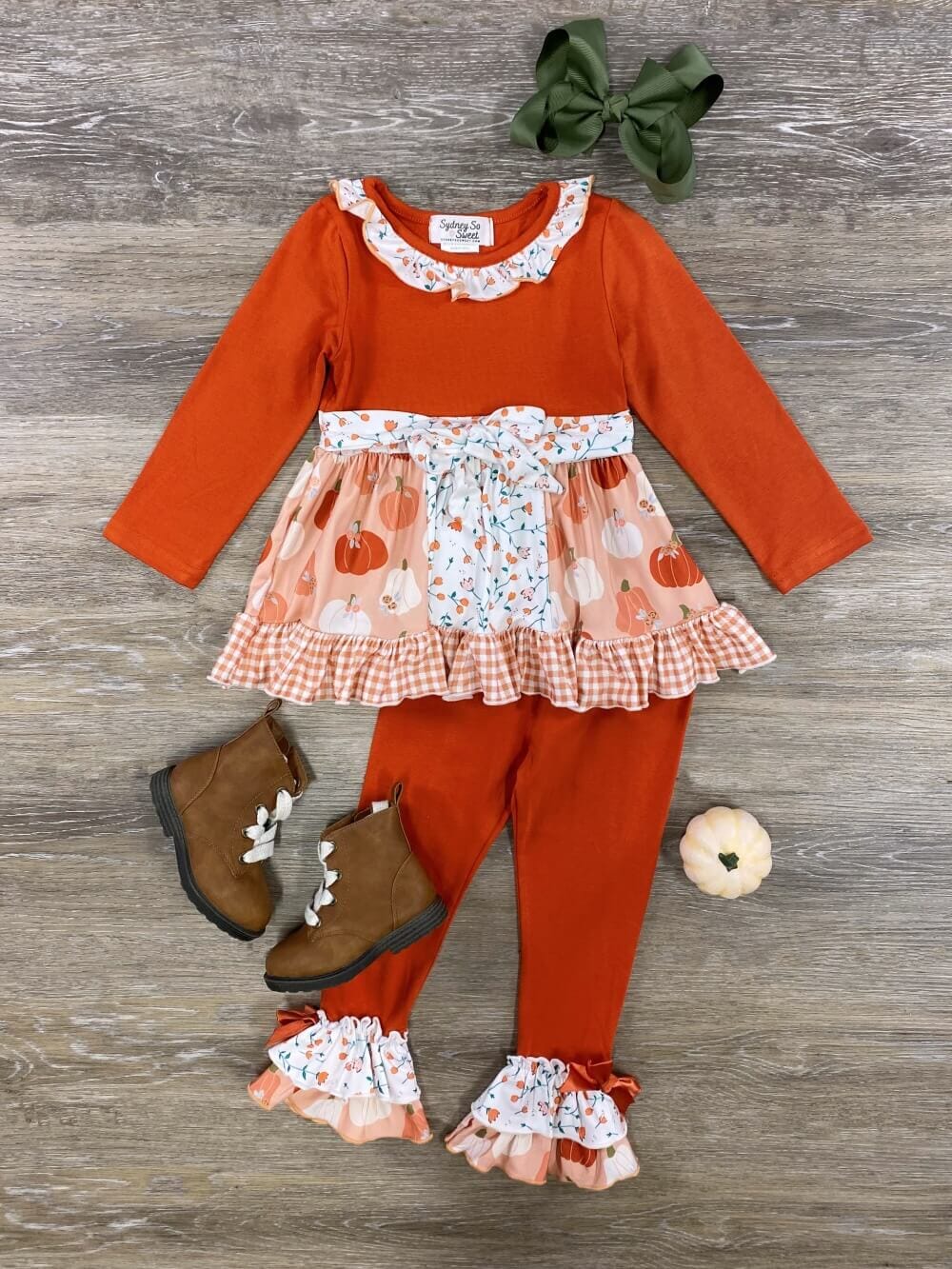 Orange You Glad It's Fall Girls Tunic Top Outfit - Sydney So Sweet