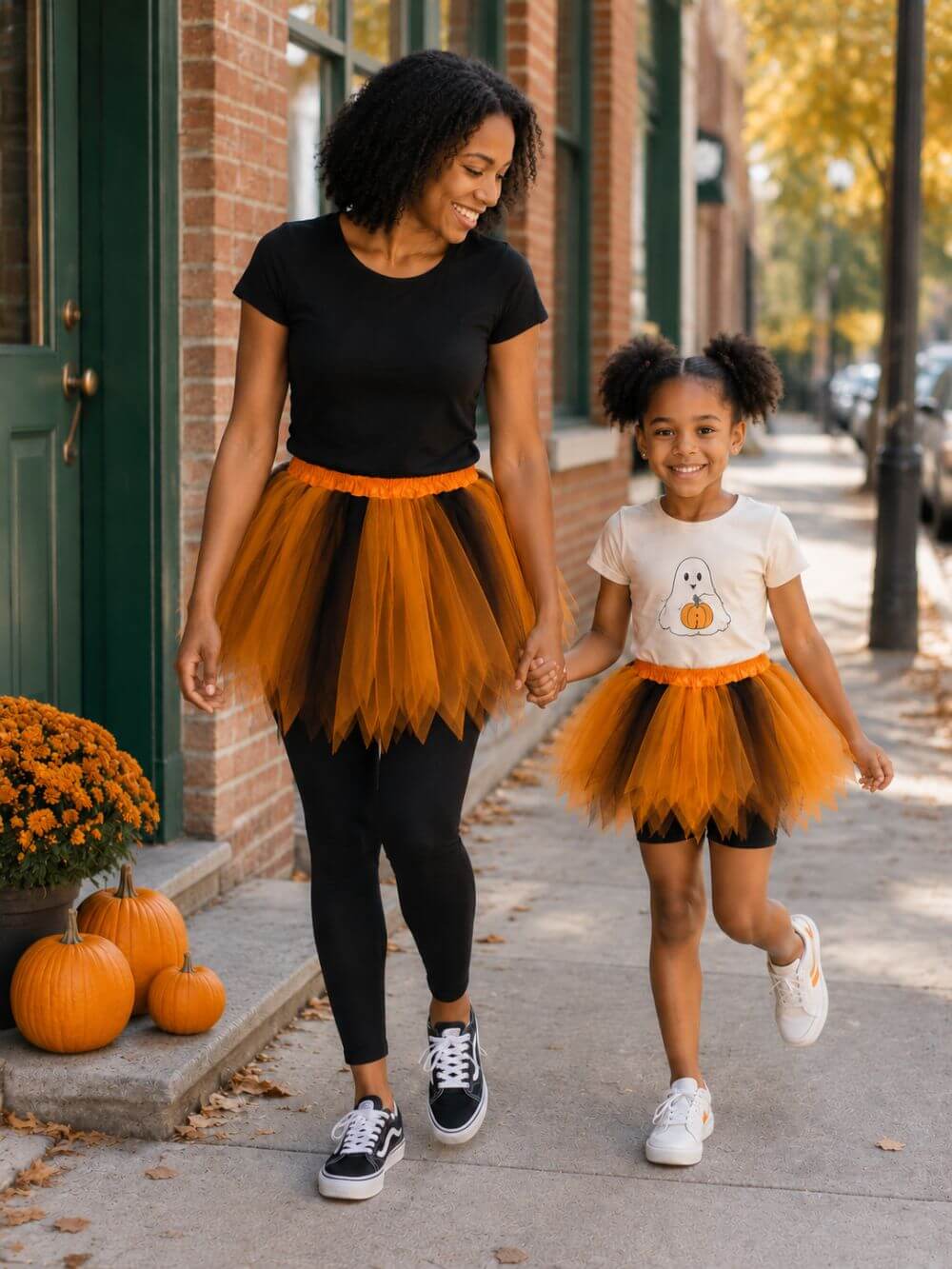 Orange & Black Fairy Costume Pixie Tutu Skirt for Kids, Adults, Plus