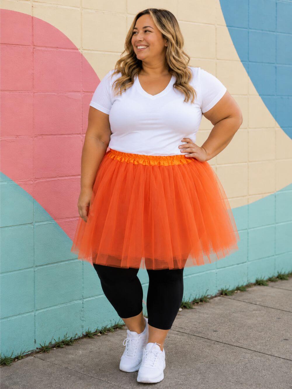 Orange Plus Size Adult Tutu Skirt - Women's Plus Size 3- Layer Basic Ballet Costume Dance Tutus