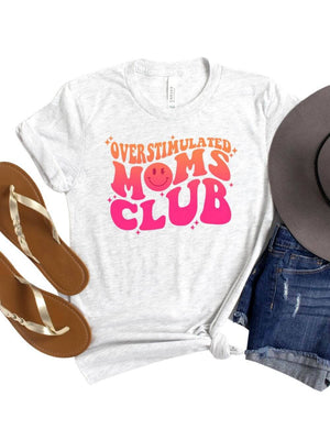 Overstimulated Moms Club Retro Orange & Pink Graphic T-Shirt - Sydney So Sweet