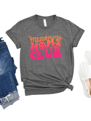 Overstimulated Moms Club Retro Orange & Pink Graphic T-Shirt - Sydney So Sweet