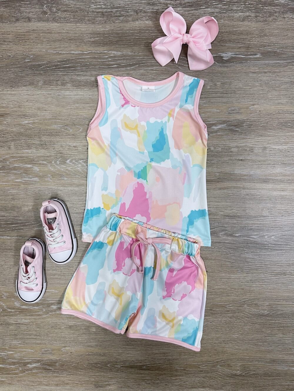 Painted Dreams Girls Pastel Tank Top & Shorts Outfit - Sydney So Sweet